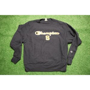 Champion Reverse Weave Syracuse "S" Logo Sweatshirt Black Crewneck Size L